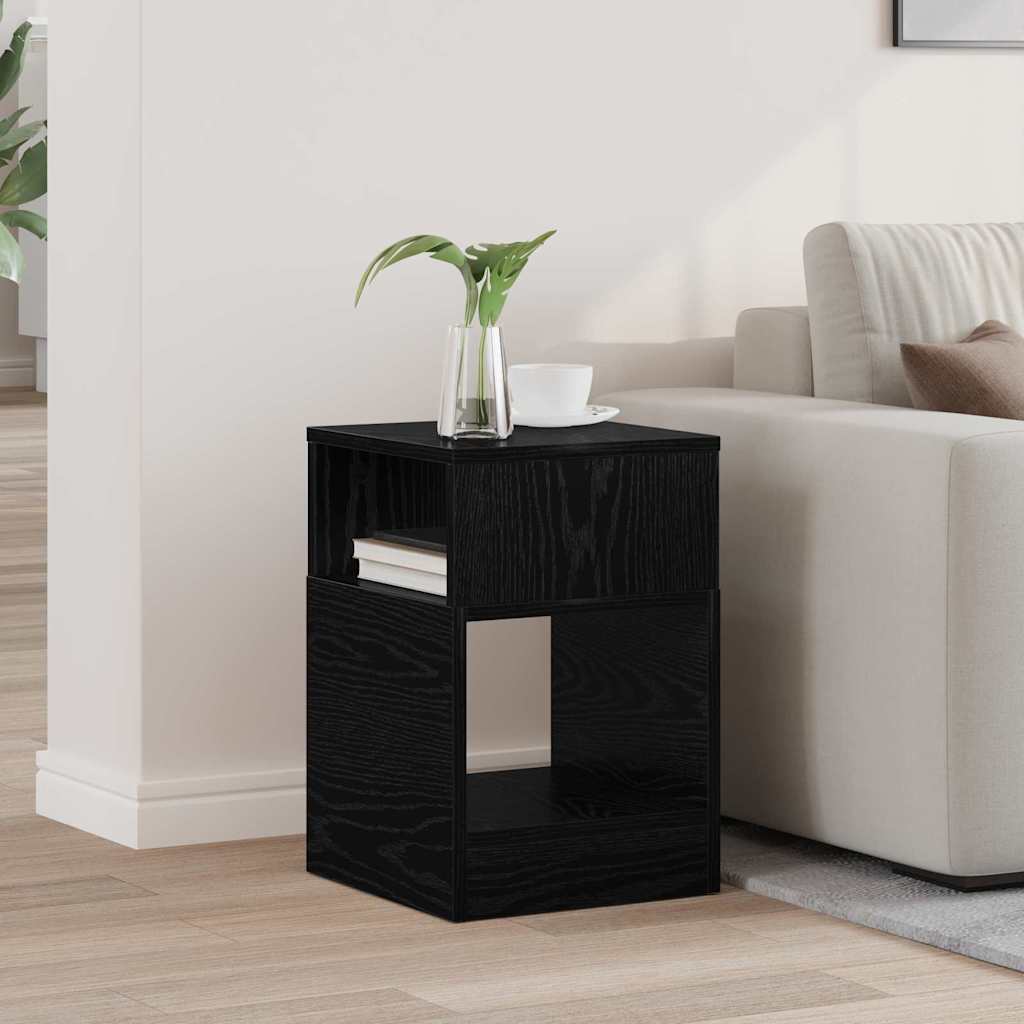 Tavolino Rovere Nero 30,5 x 30 x 45 cm Legno multistrato | homemem39