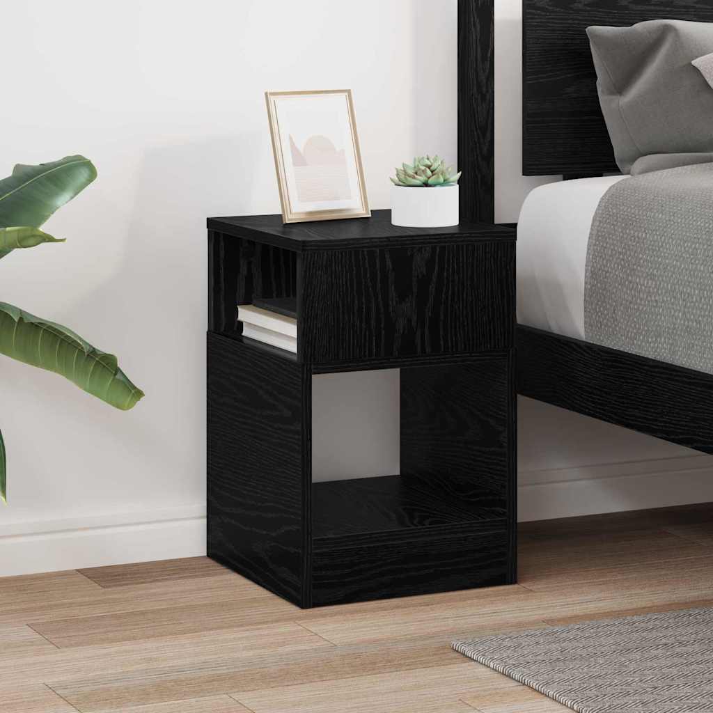 Tavolino Rovere Nero 30,5 x 30 x 45 cm Legno multistrato | homemem39