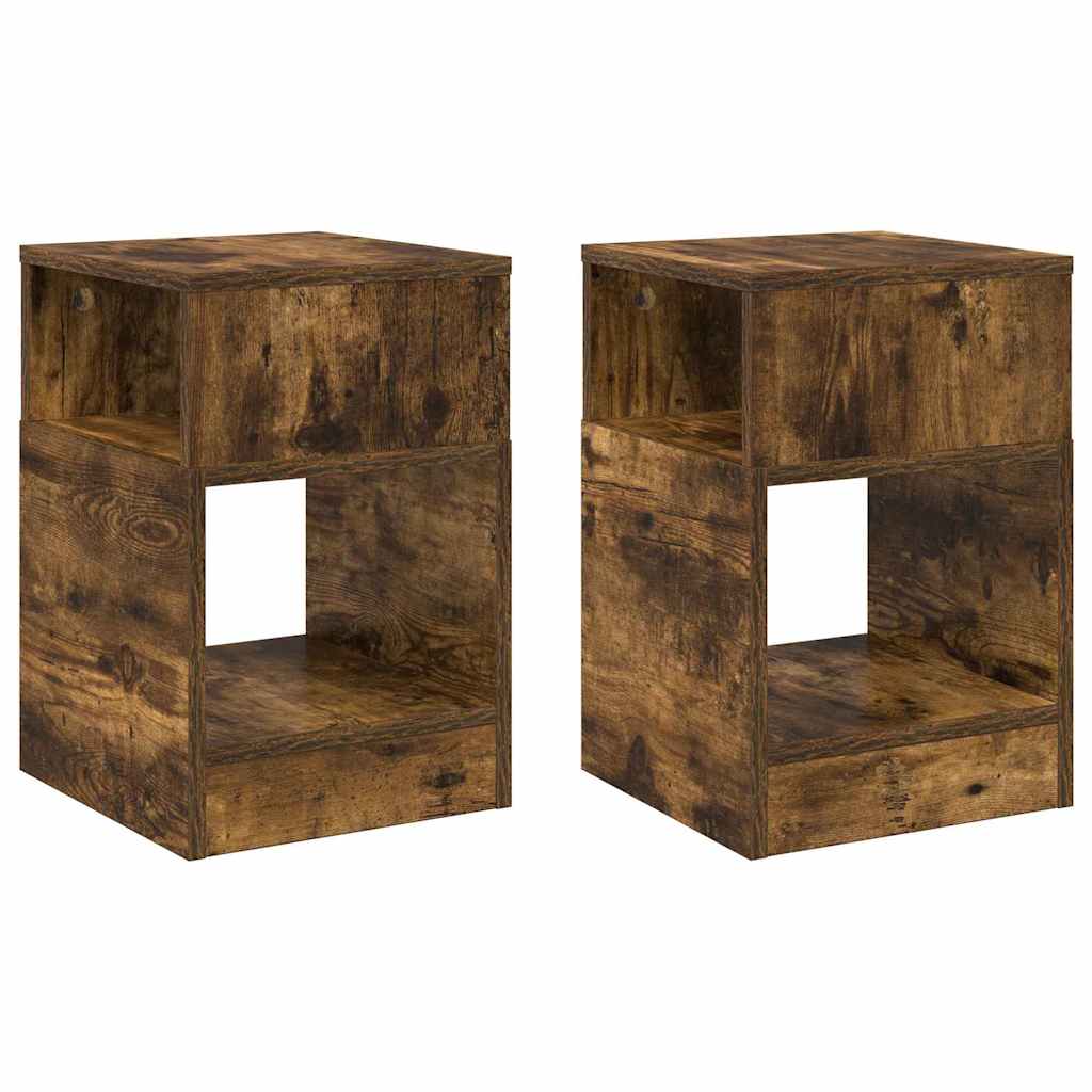Tavolino 2 pcs Rovere fumé 30,5 x 30 x 45 cm Legno multistrato | homemem39
