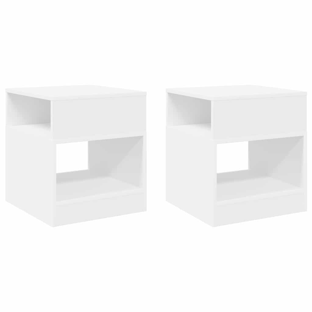 Tavolino 2 pcs Bianco 40,5 x 40 x 45 cm Legno multistrato | homemem39