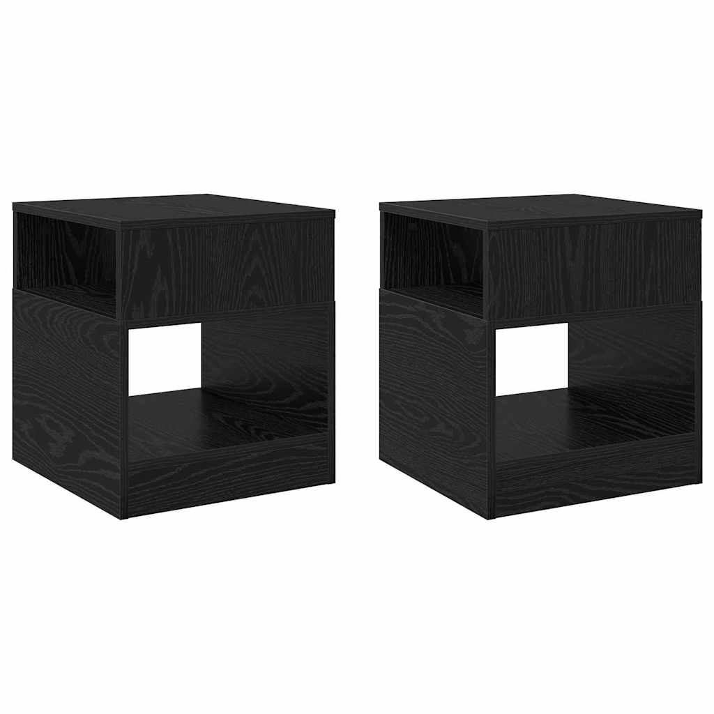 Tavolino 2 pcs Rovere Nero 40,5 x 40 x 45 cm Legno multistrato | homemem39