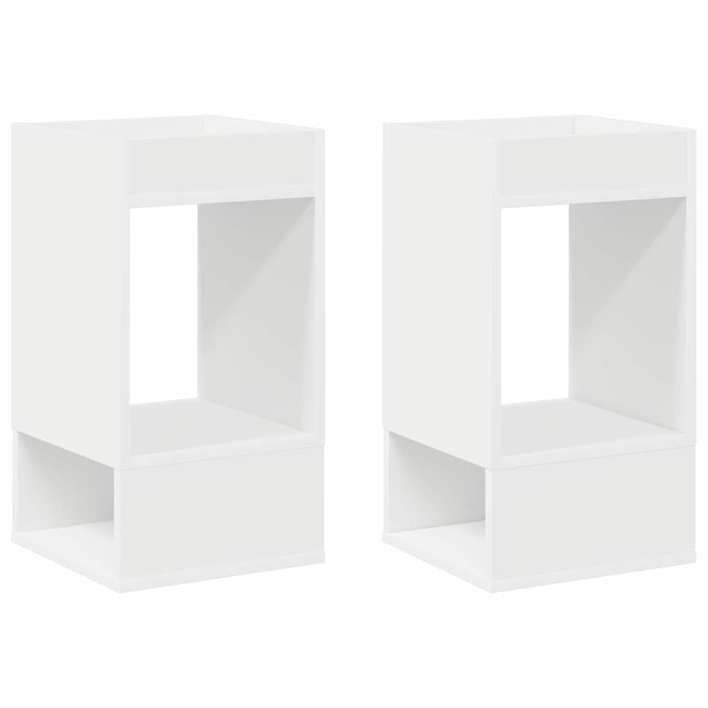 Tavolino 2 pcs Bianco 30 x 30 x 56 cm Legno multistrato