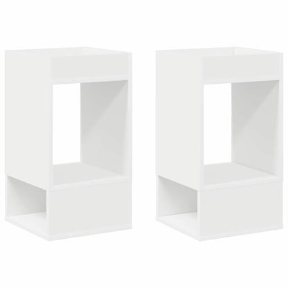 Tavolino 2 pcs Bianco 30 x 30 x 56 cm Legno multistrato