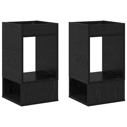 Tavolino 2 pcs Rovere Nero 30 x 30 x 56 cm Legno multistrato
