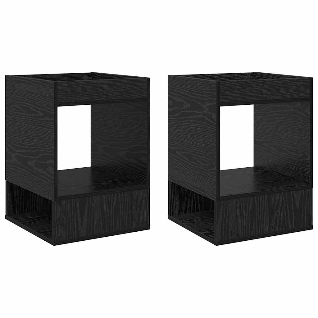 Tavolino 2 pcs Rovere Nero 40 x 40 x 56 cm Legno multistrato | homemem39
