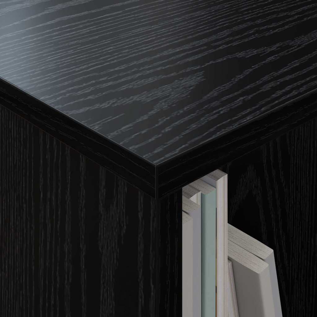 Scaffale per riviste Rovere Nero 102 x 30 x 45 cm
