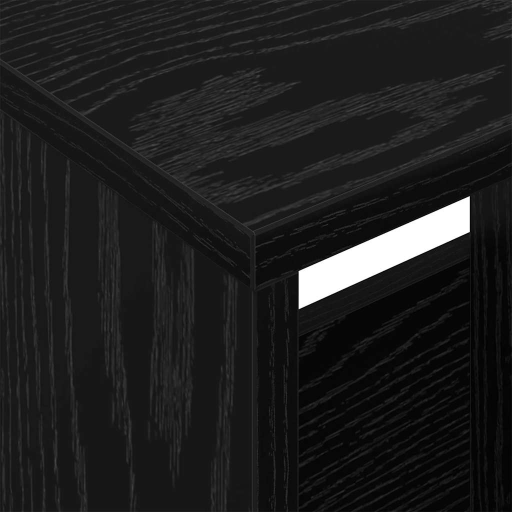 Scaffale per riviste Rovere Nero 68,5 x 30 x 45 cm