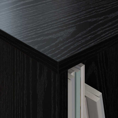 Scaffale per riviste Rovere Nero 68,5 x 30 x 45 cm