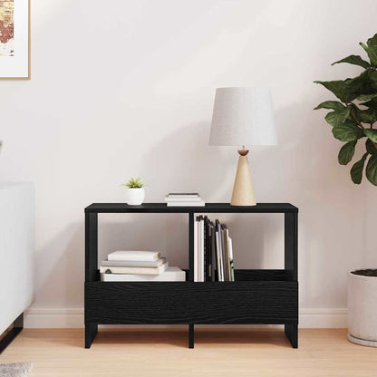 Scaffale per riviste Rovere Nero 68,5 x 30 x 45 cm