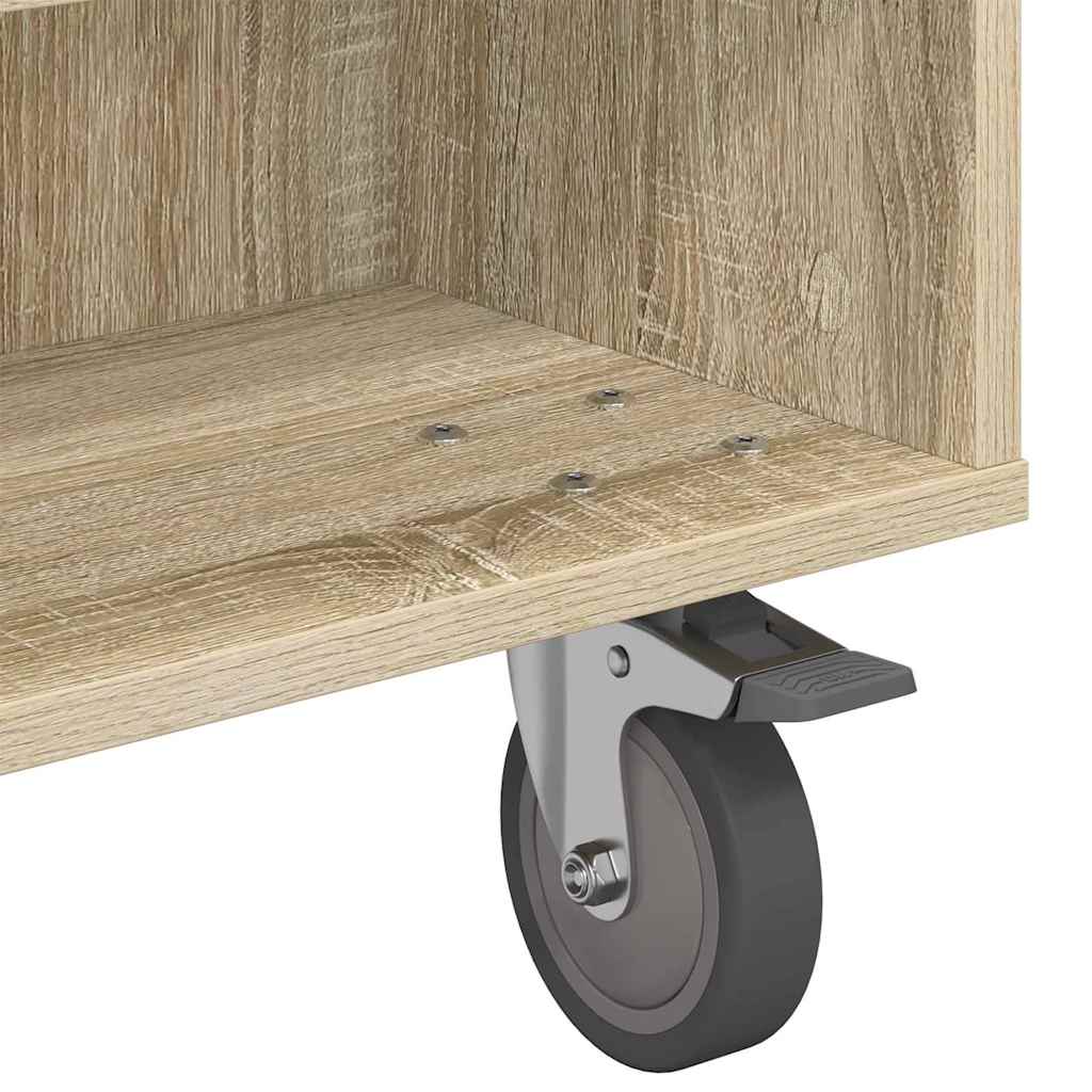 Tavolino con Ruote Rovere Sonoma 90 x 50 x 30 cm
