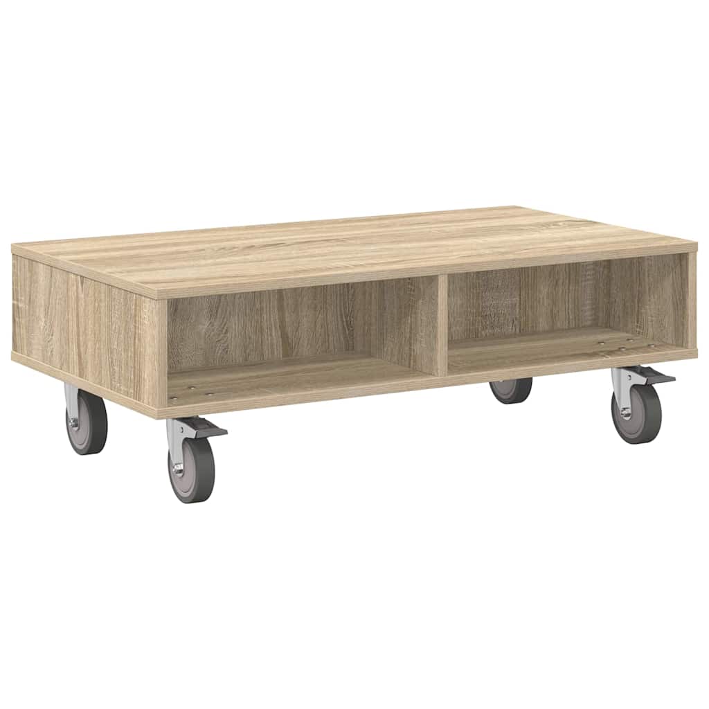 Tavolino con Ruote Rovere Sonoma 90 x 50 x 30 cm
