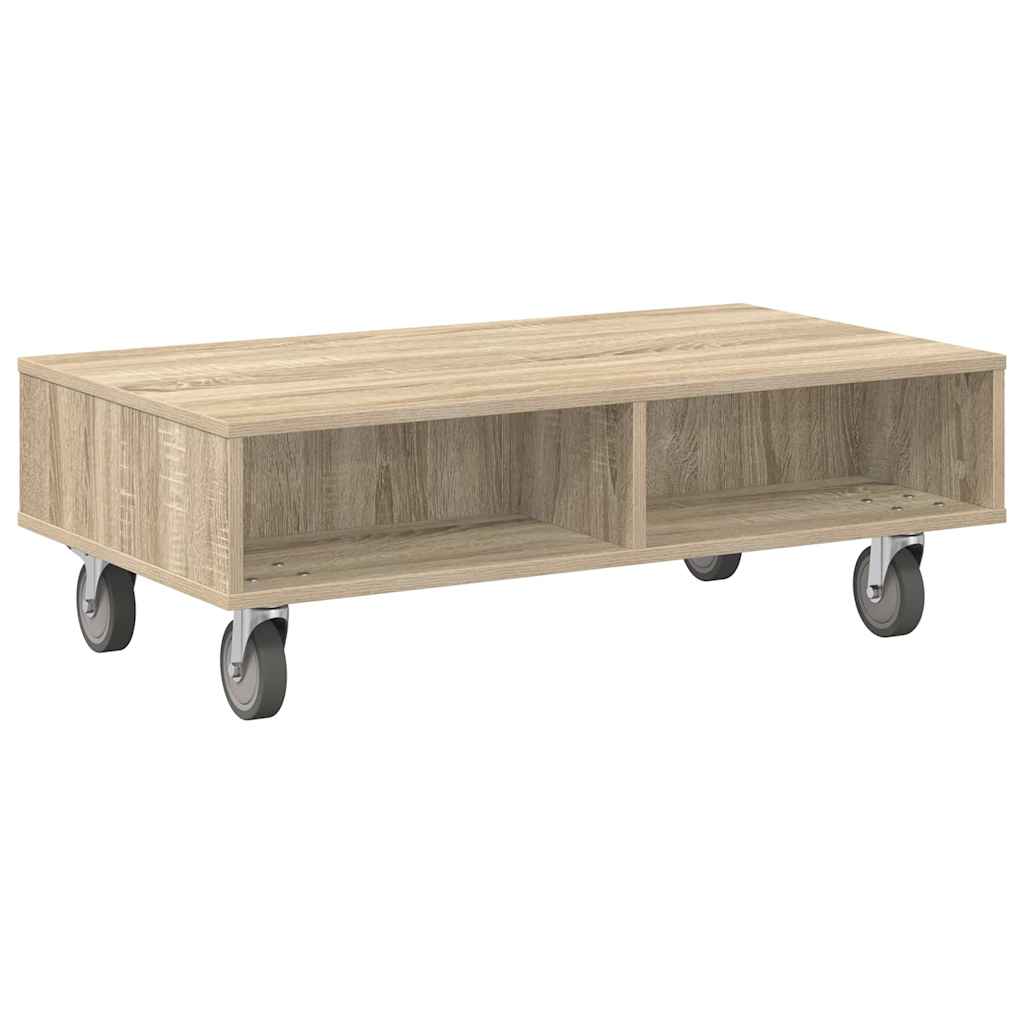 Tavolino con Ruote Rovere Sonoma 90 x 50 x 30 cm