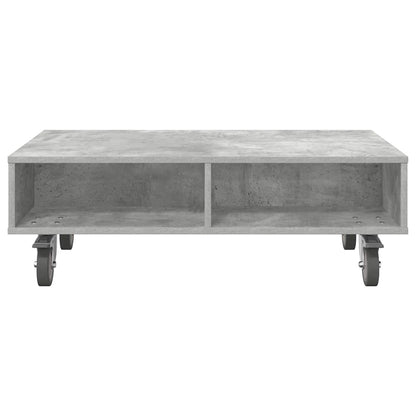 Tavolino con Ruote Grigio cemento 90 x 50 x 30 cm