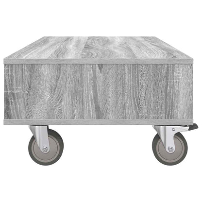 Tavolino con Ruote Grigio Sonoma 90 x 50 x 30 cm
