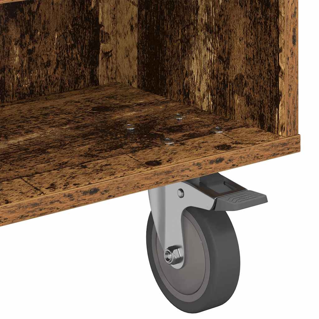 Tavolino con Ruote Legno vecchio 90 x 50 x 30 cm