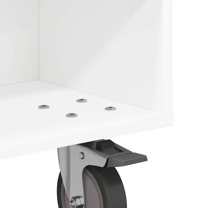 Tavolino con Ruote Bianco 50 x 50 x 30 cm Legno multistrato