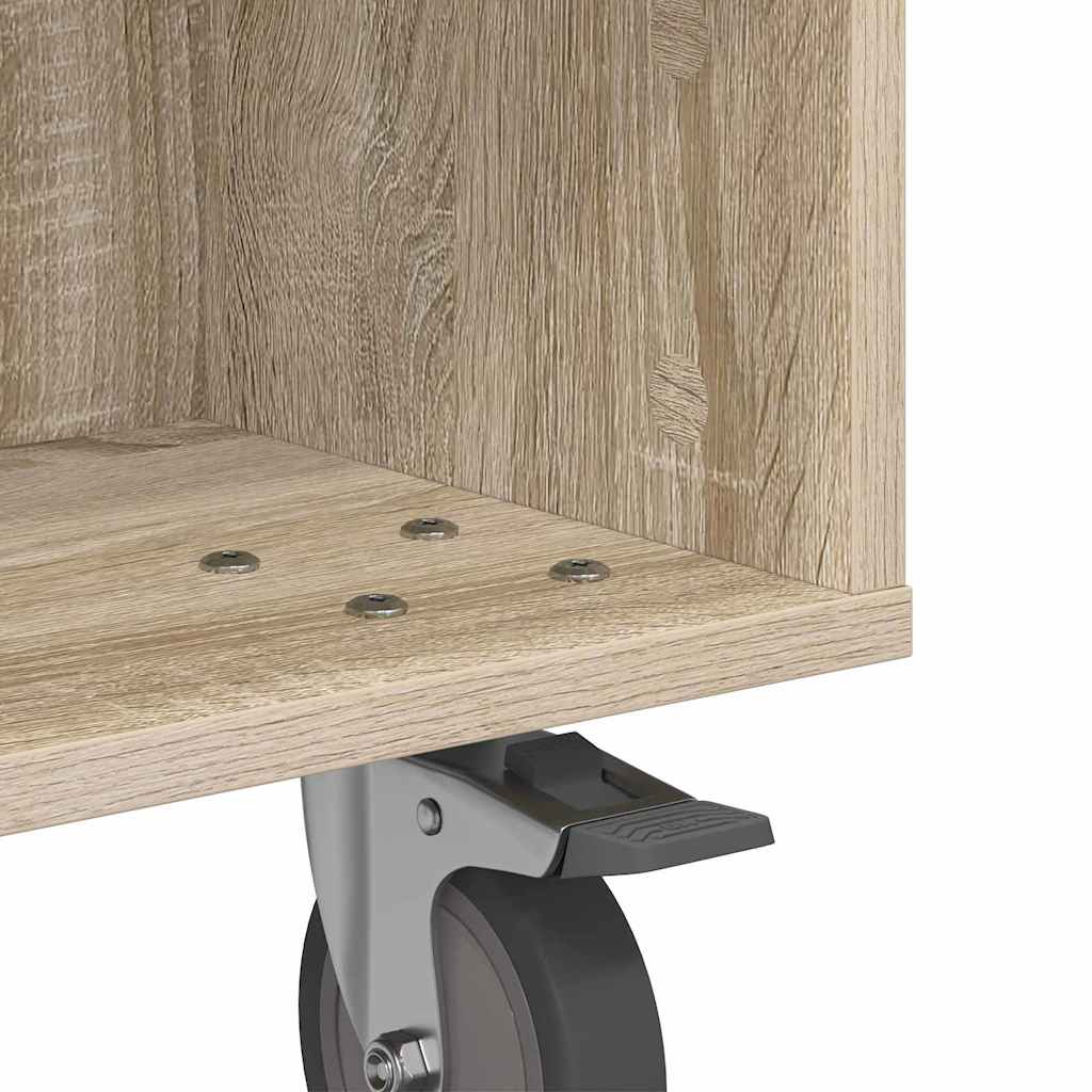 Tavolino con Ruote Rovere Sonoma 50 x 50 x 30 cm