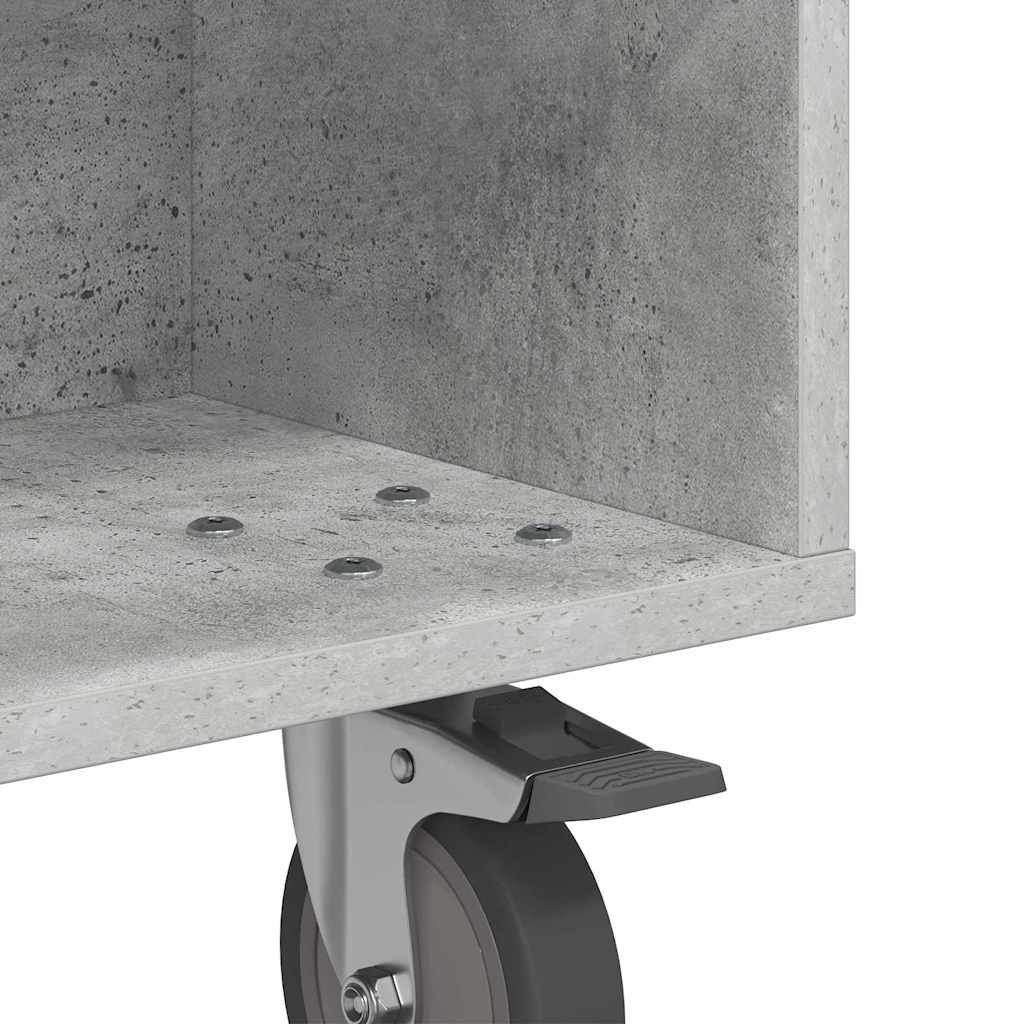 Tavolino con Ruote Grigio cemento 50 x 50 x 30 cm