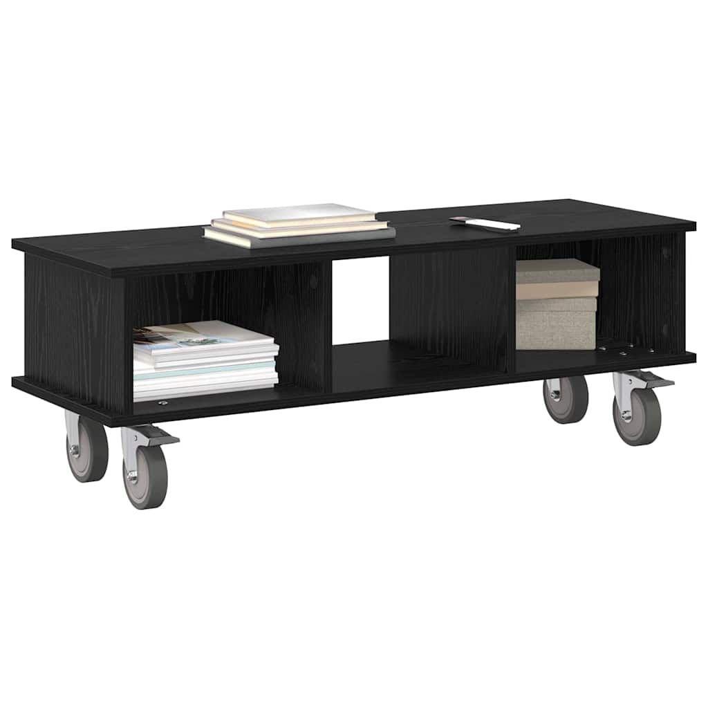 Supporto TV Rovere Nero 100 x 35 x 35 cm Legno multistrato