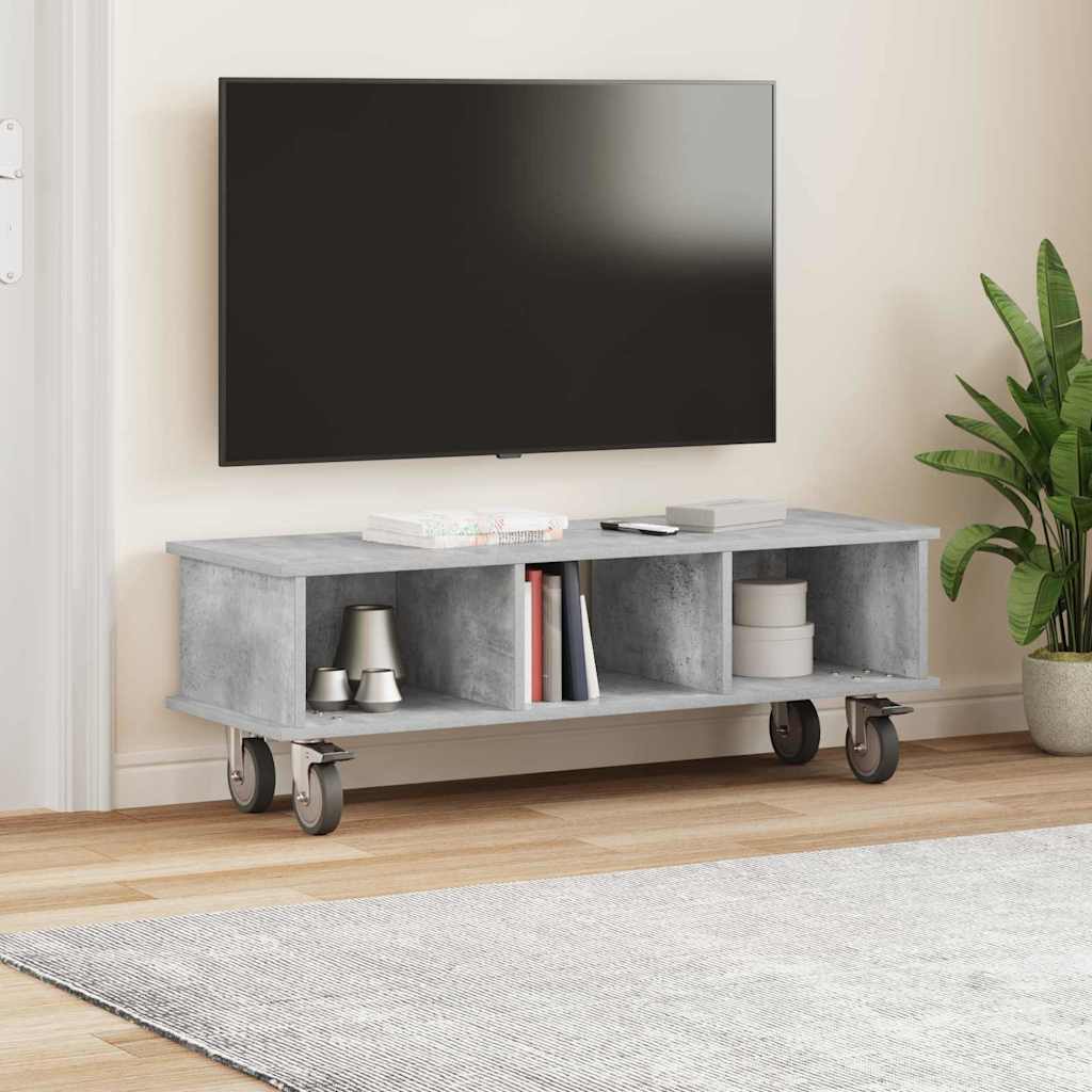 Supporto TV Grigio cemento 100 x 35 x 35 cm Legno multistrato
