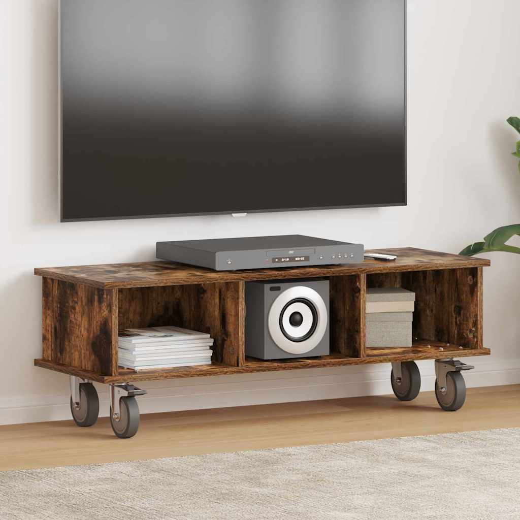 Supporto TV Rovere fumé 100 x 35 x 35 cm Legno multistrato