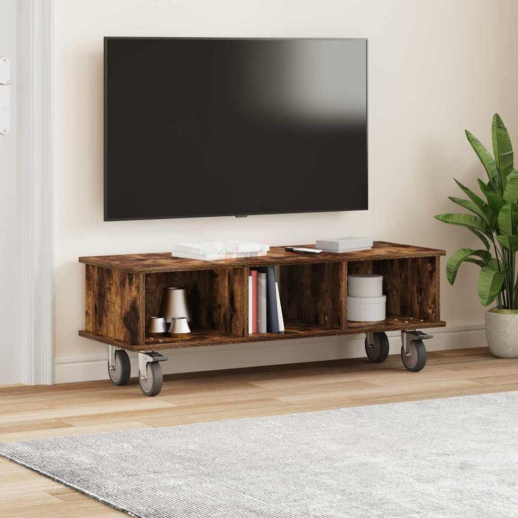 Supporto TV Rovere fumé 100 x 35 x 35 cm Legno multistrato