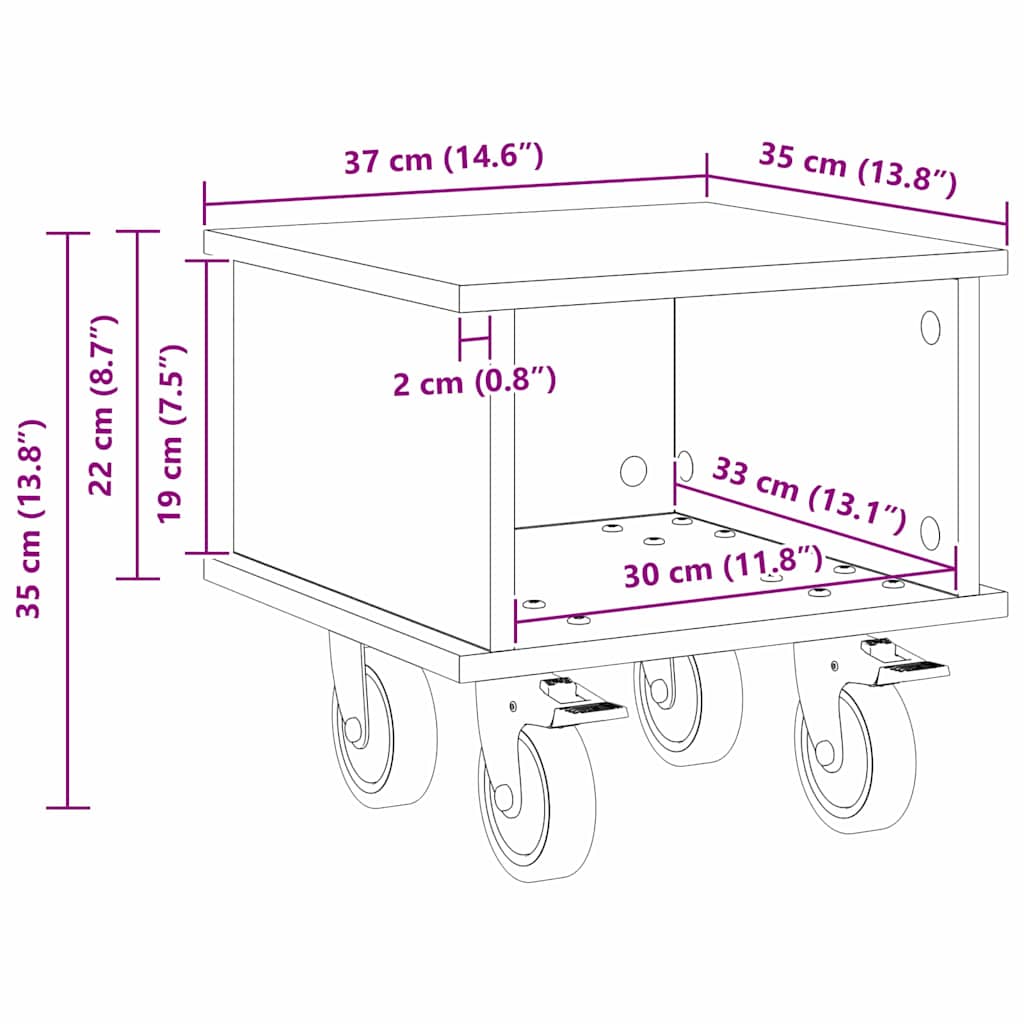 Supporto TV Bianco 37 x 35 x 35 cm Legno multistrato