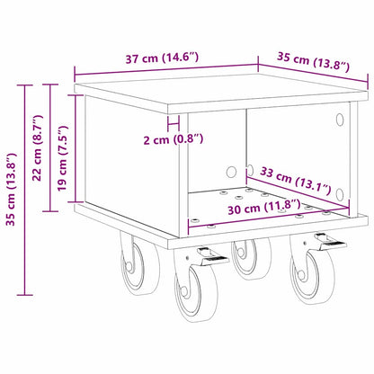 Supporto TV Grigio cemento 37 x 35 x 35 cm Legno multistrato