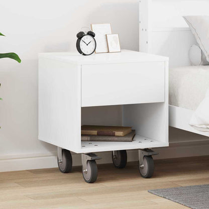 Comodino Bianco 40,5 x 40 x 48 cm Legno multistrato