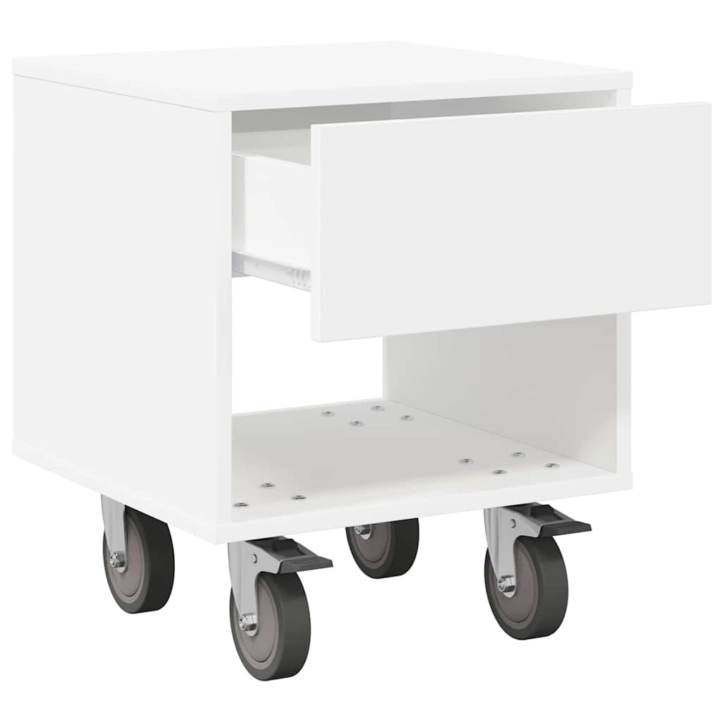 Comodino Bianco 40,5 x 40 x 48 cm Legno multistrato