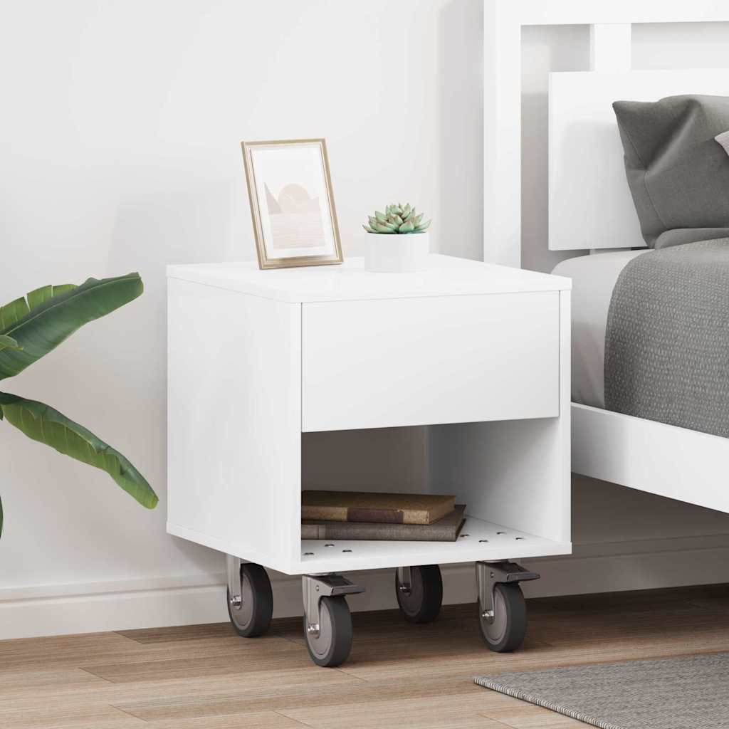 Comodino 2 pcs Bianco 40,5 x 40 x 48 cm Legno multistrato