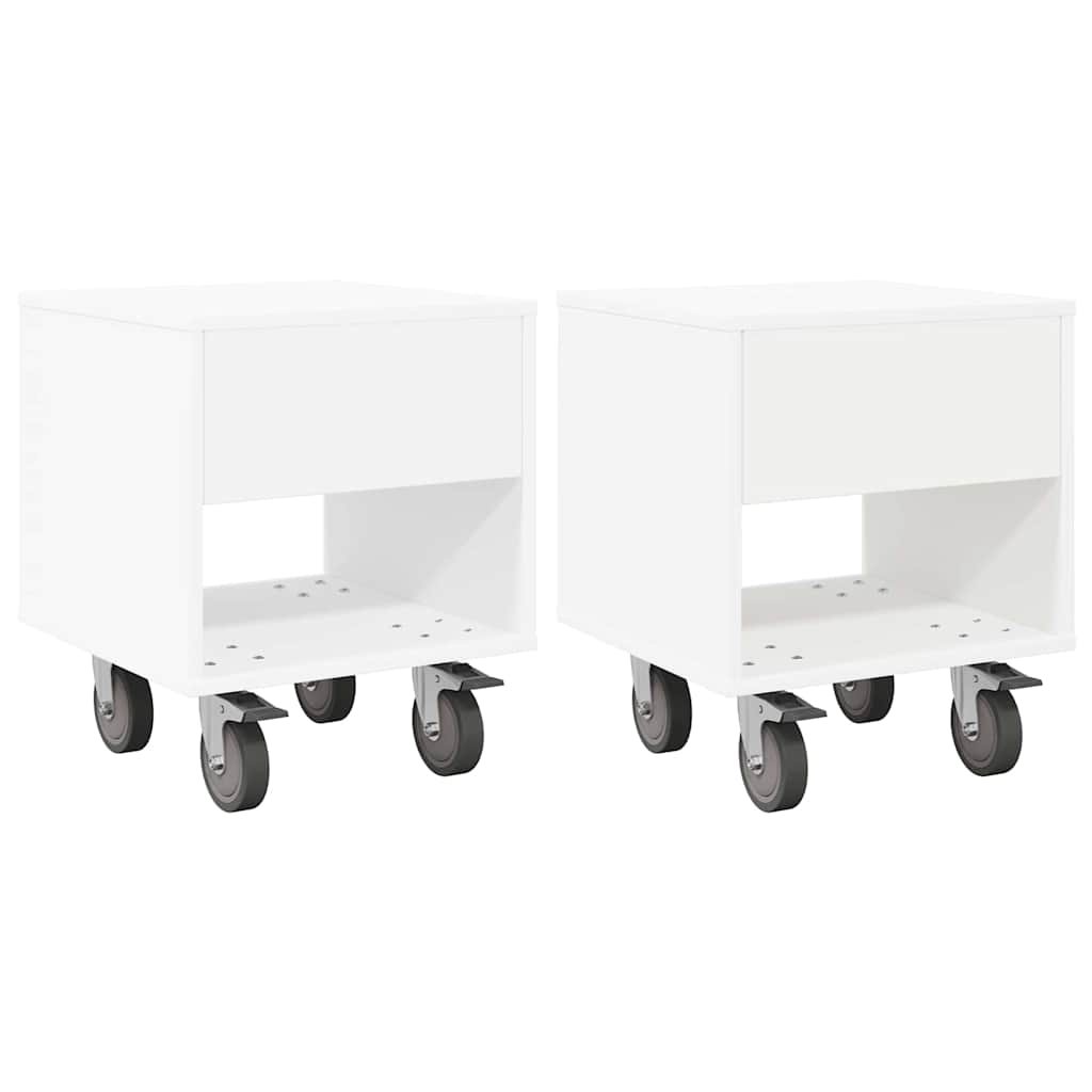Comodino 2 pcs Bianco 40,5 x 40 x 48 cm Legno multistrato | homemem39