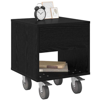 Comodino Rovere Nero 40,5 x 40 x 48 cm Legno multistrato | homemem39