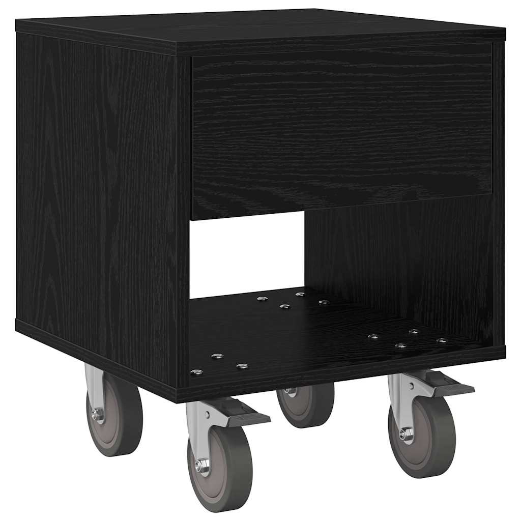 Comodino 2 pcs Rovere Nero 40,5 x 40 x 48 cm Legno multistrato