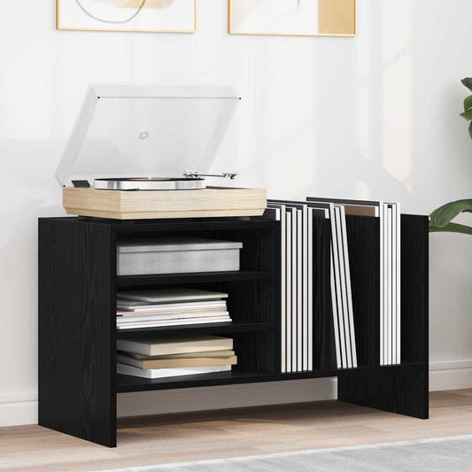 Mobile porta vinili Rovere Nero 78.5 x 35 x 45 cm | homemem39