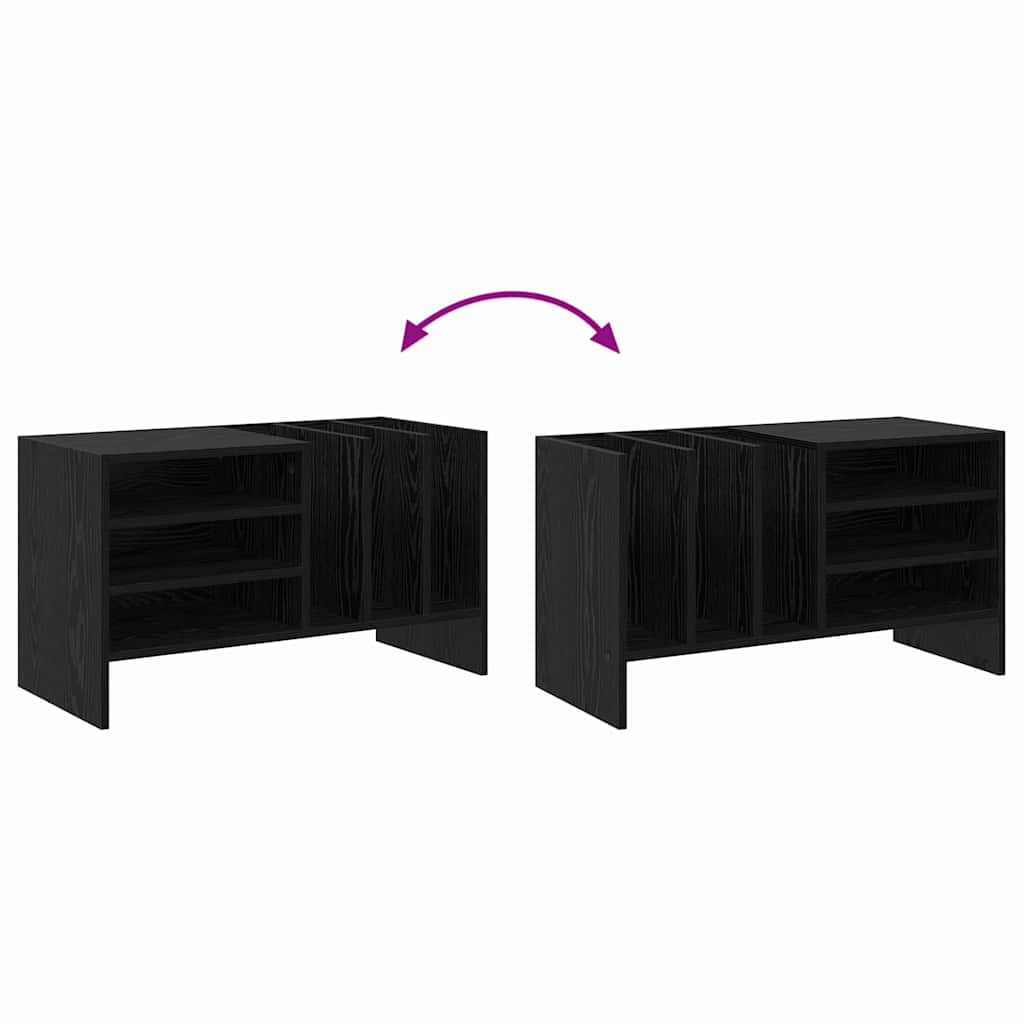 Mobile porta vinili Rovere Nero 78.5 x 35 x 45 cm | homemem39