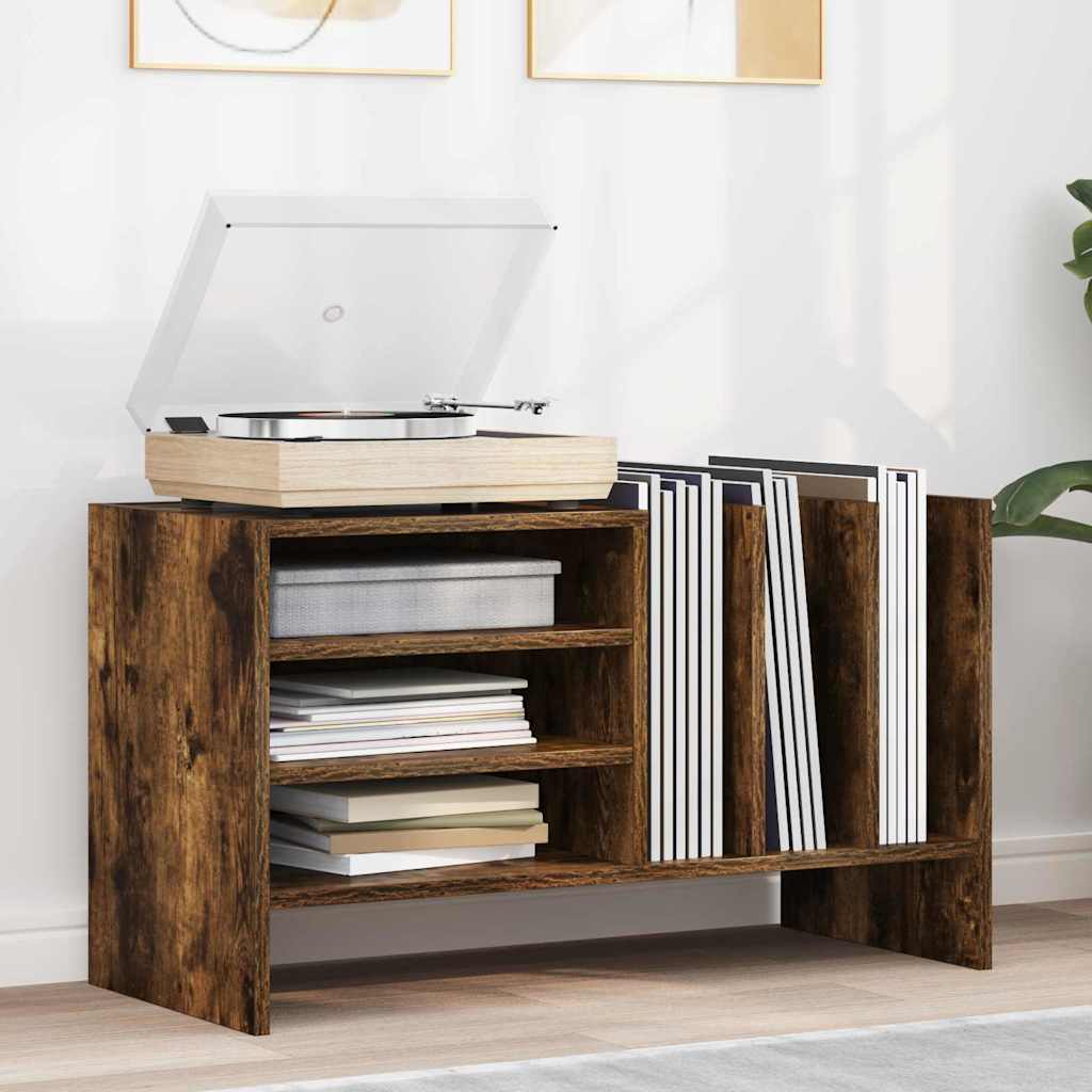 Mobile porta vinili Rovere fumé 78.5 x 35 x 45 cm | homemem39