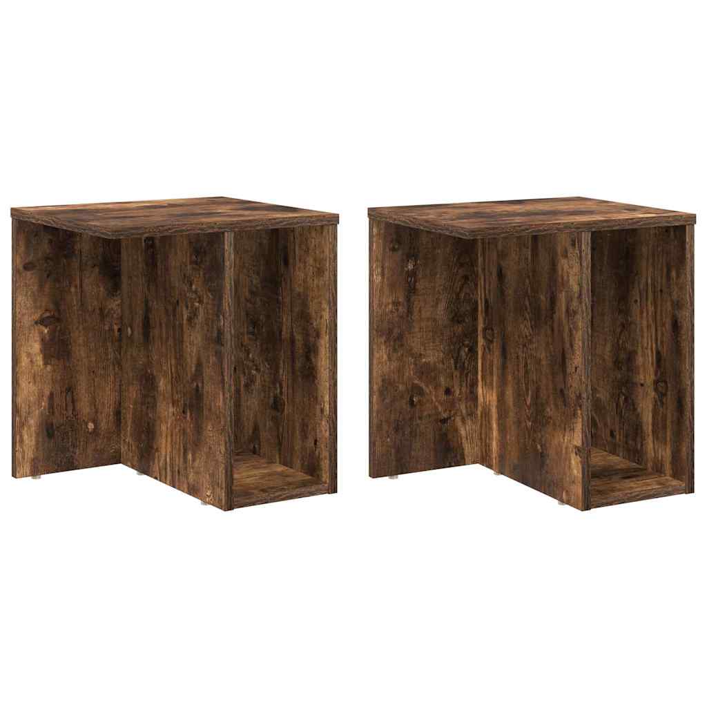 Tavolino 2 pcs Rovere fumé 37 x 32 x 40 cm Legno multistrato | homemem39