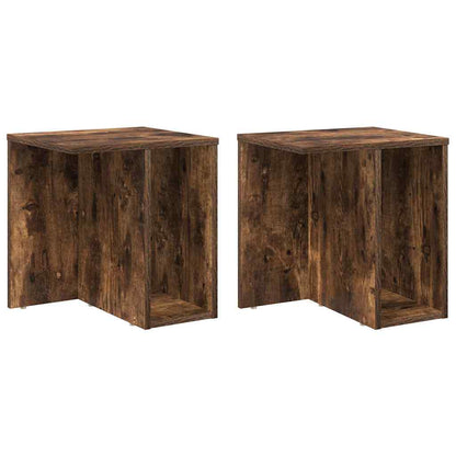 Tavolino 2 pcs Rovere fumé 37 x 32 x 40 cm Legno multistrato | homemem39