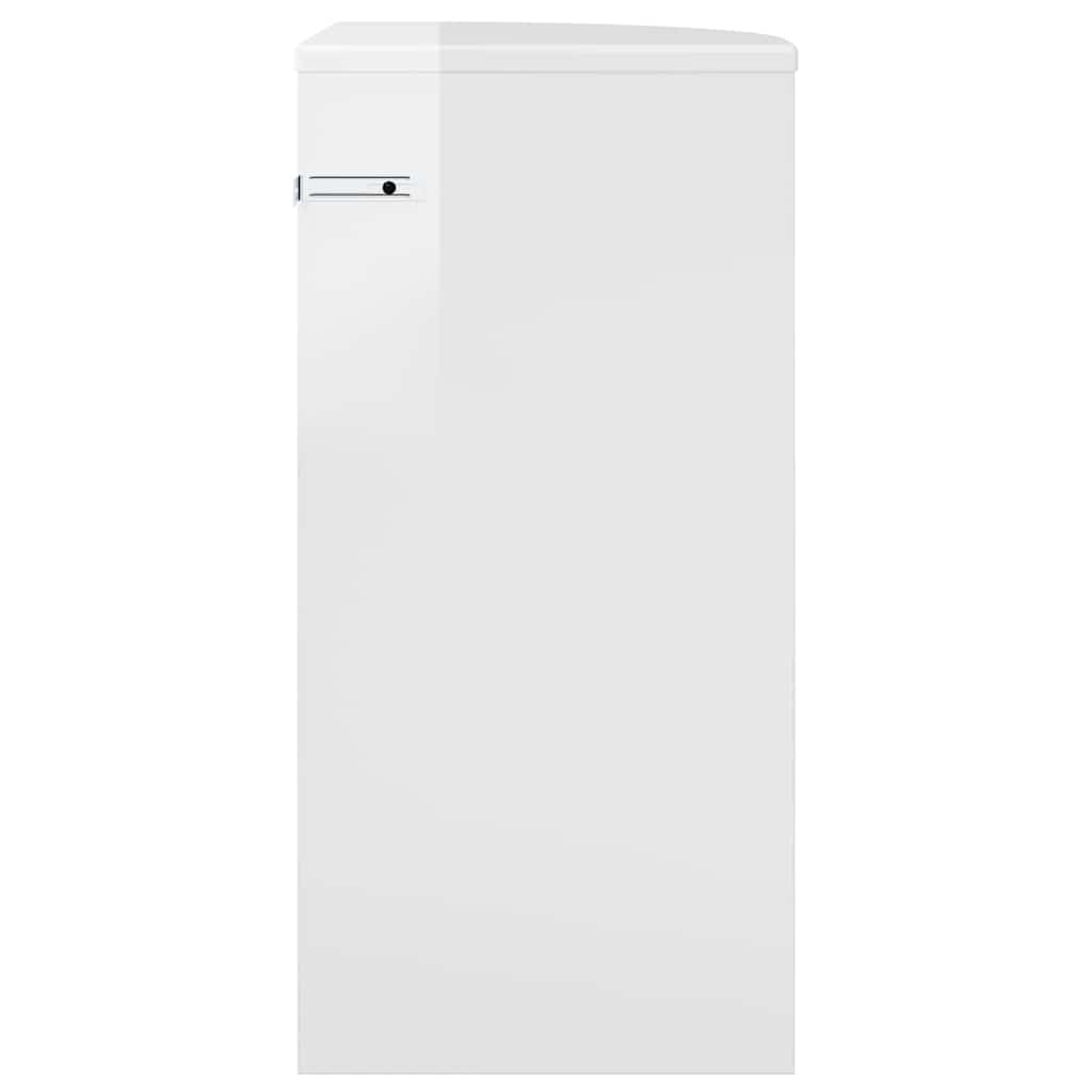 Tavolino Bianco Lucido 29,6 x 29,6 x 60 cm Legno multistrato