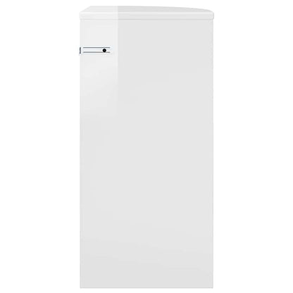 Tavolino Bianco Lucido 29,6 x 29,6 x 60 cm Legno multistrato