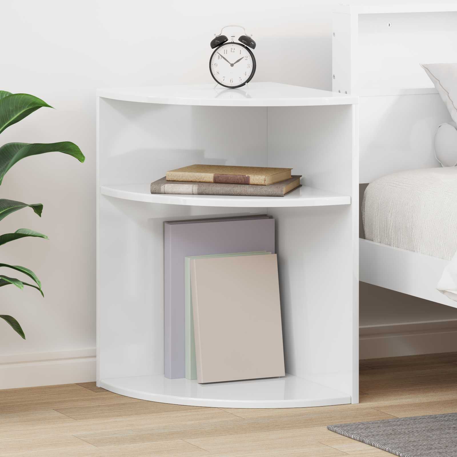 Tavolino Bianco Lucido 39,7 x 39,7 x 60 cm Legno multistrato | homemem39
