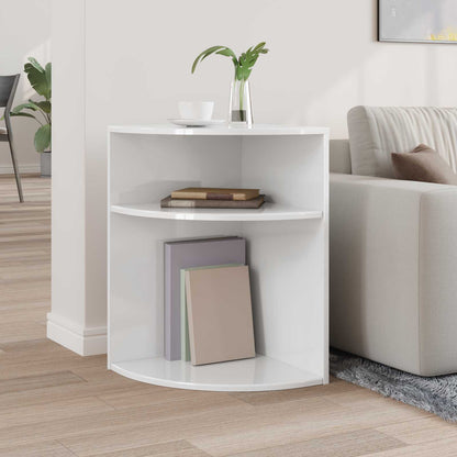 Tavolino Bianco Lucido 39,7 x 39,7 x 60 cm Legno multistrato | homemem39