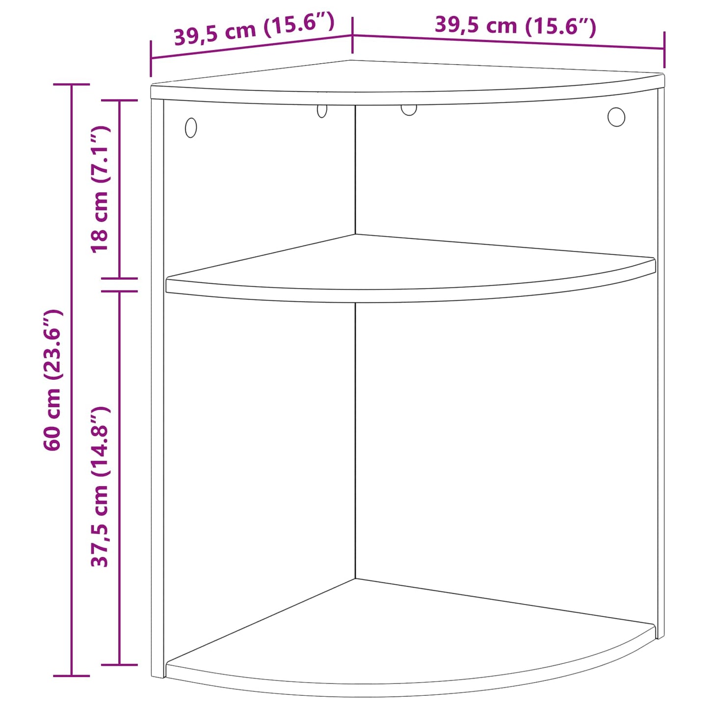 Tavolino Bianco Lucido 39,7 x 39,7 x 60 cm Legno multistrato | homemem39