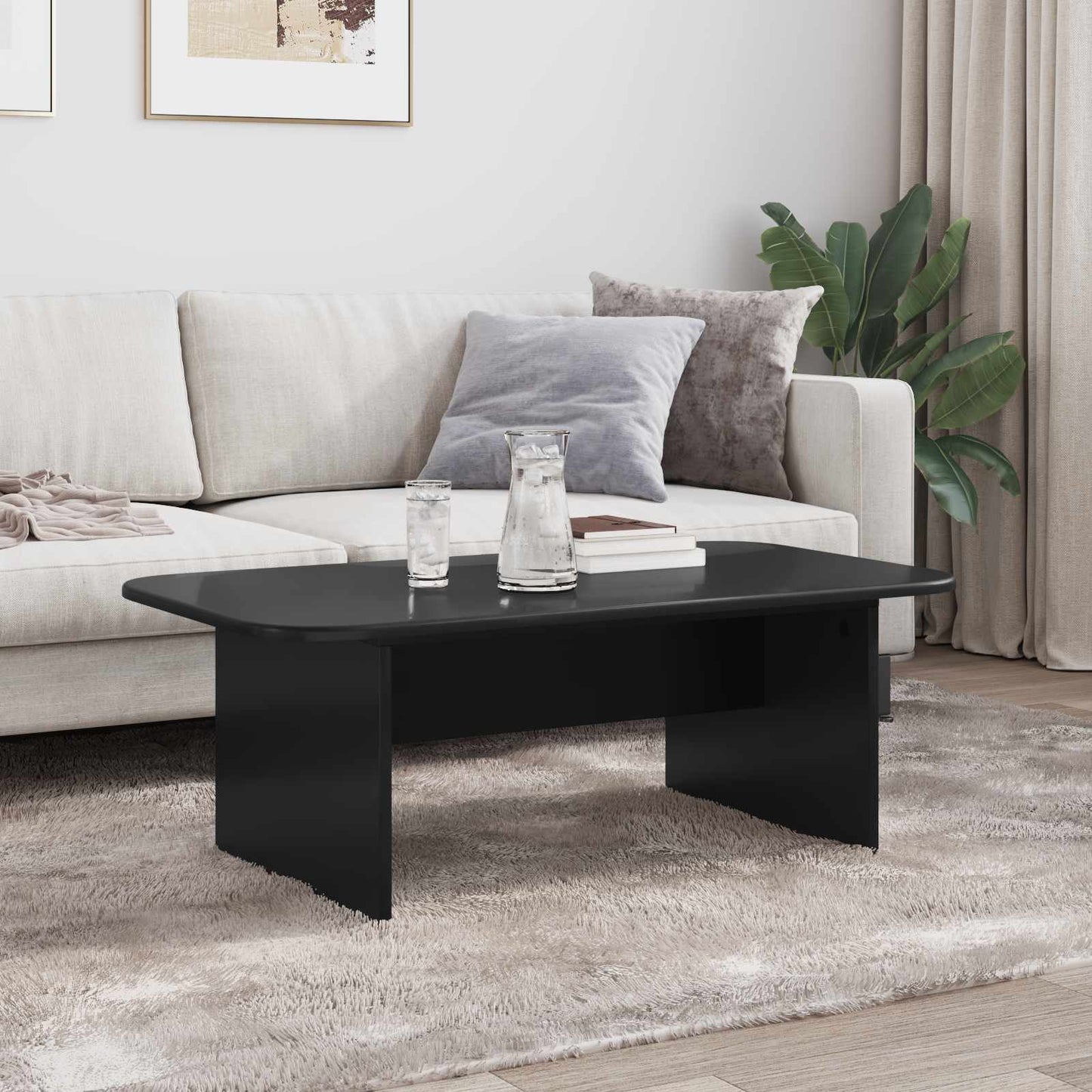 Tavolino da salotto Nero 93 x 53 x 33 cm Legno multistrato