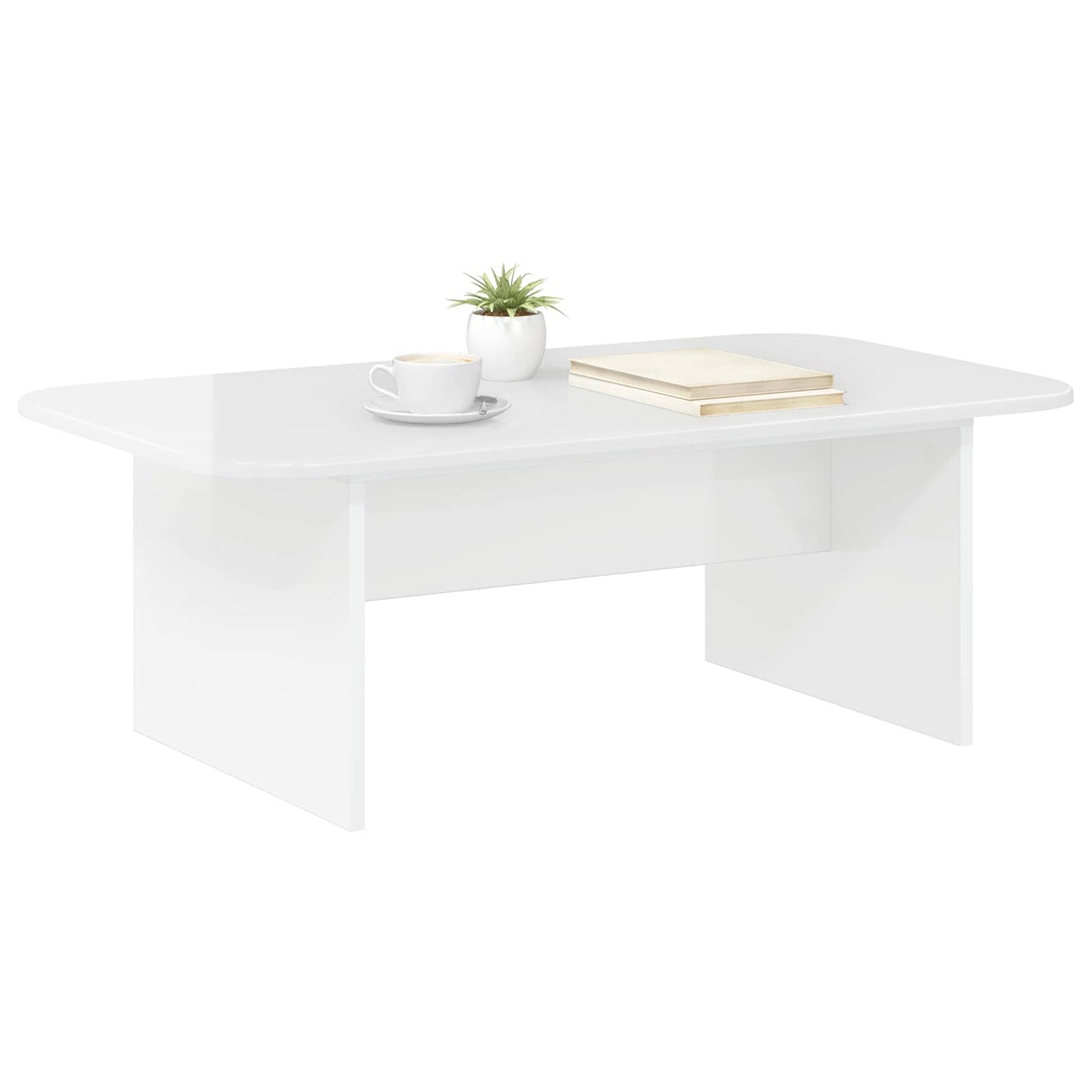 Tavolino da salotto Bianco Lucido 93 x 53 x 33 cm