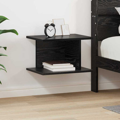 Comodino Rovere Nero 40 x 30 x 25 cm Legno multistrato | homemem39