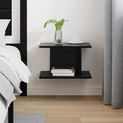 Comodino Rovere Nero 40 x 30 x 25 cm Legno multistrato | homemem39