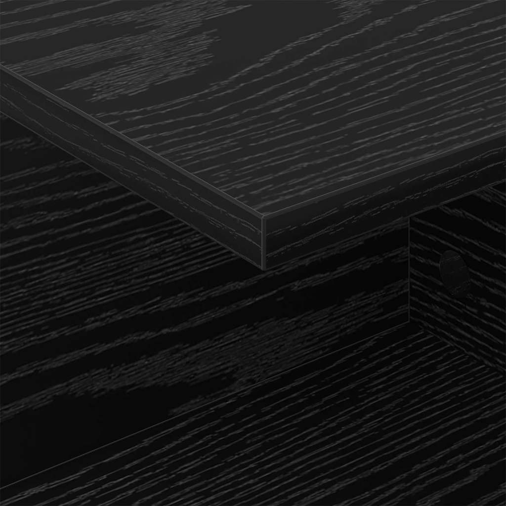 Comodino 2 pcs Rovere Nero 40 x 30 x 25 cm Legno multistrato | homemem39