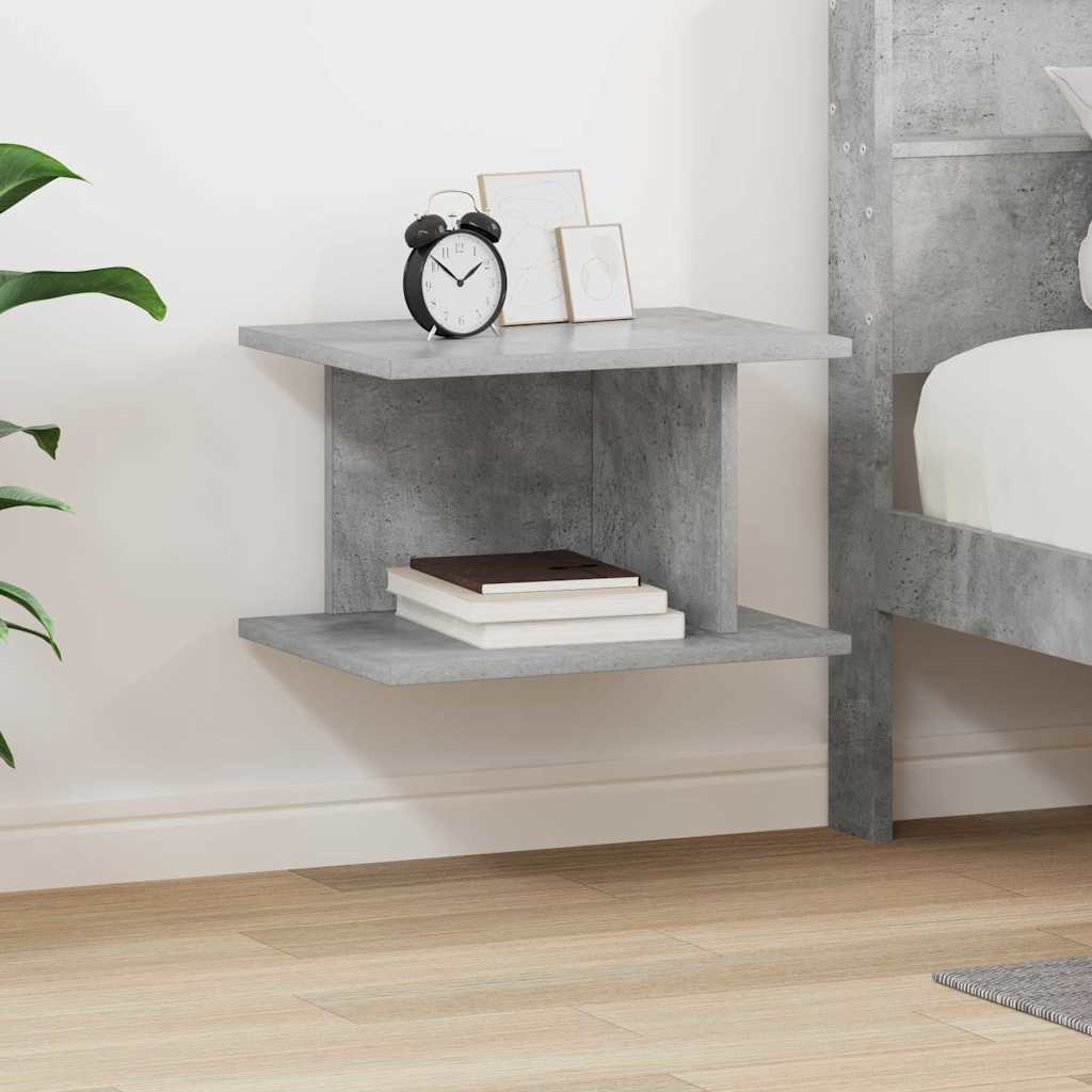 Comodino Grigio cemento 40 x 30 x 25 cm Legno ingegnerizzato